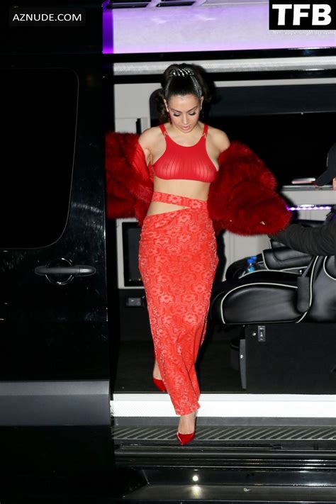 Charli Xcx Sexy Seen Braless Showing Off Her Hot Tits Wearing A Red
