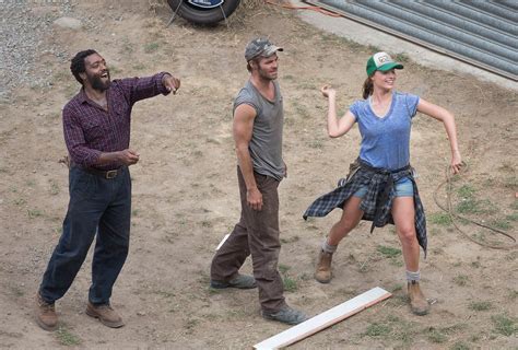 Chris Pine Margot Robbie And Some Chiwetel Ejiofor On The Set Of Z For Zachariah