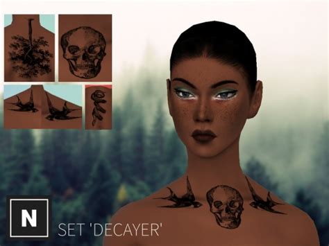 The Sims Resource Decayer Tattoo Set By Networksims • Sims 4 Downloads