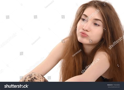 Young Woman Sighing Girl Sitting Down Stock Photo 176363696 Shutterstock