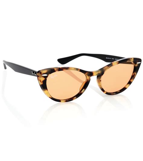 ray ban synthetic nina x cat eye acetate sunglasses in brown lyst