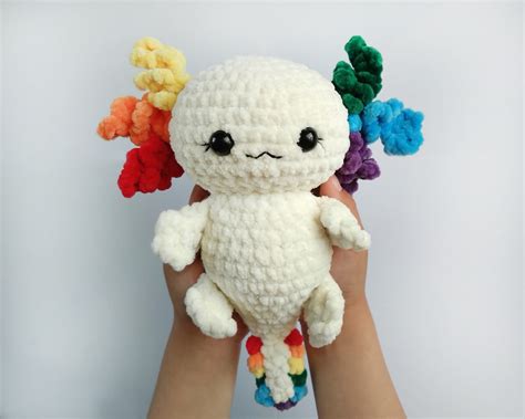 Axolotl Plush Rainbow Kawaii Stuffed Toy Etsy