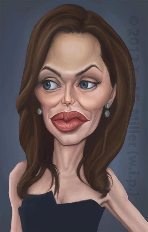 Angelina Jolie Exercícios De Desenho Caricaturas Engraçadas Caricaturas