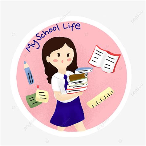 My Life Clipart Vector My School Life Cartoon For Back To Sticker Back To School Cartoon