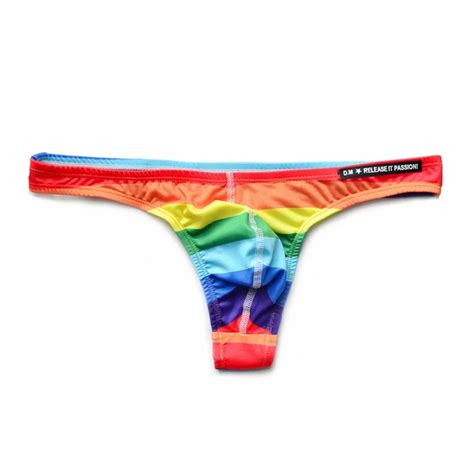 Gay Pride Rainbow Striped Mens Swimwear Thong Or Briefs Queerks™