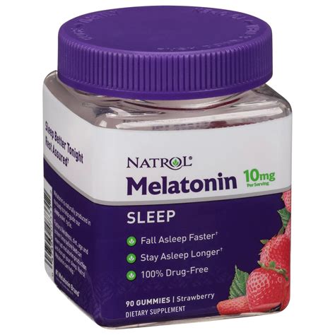 Natrol Gummies Melatonin 10mg Strawberry Shop Sleep Snoring Aids At