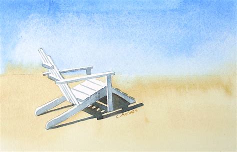 Fine Art Watercolor Chair On The Beach These Adirondack Flickr