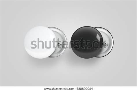 Blank Black White Button Badge Mockup Stock Illustration 588802064