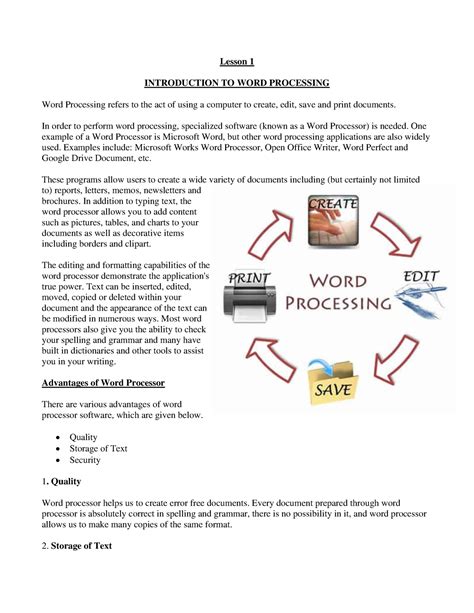 Word Processing Notes 2023 120313 Lesson 1 Introduction To Word