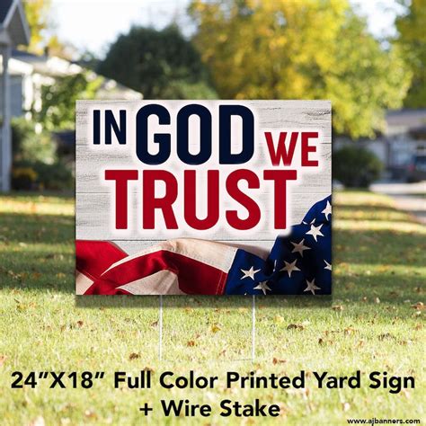 In God We Trust Yard Sign 24x18 2 Sided Etsy