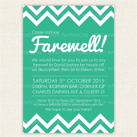 Farewell Invitation Chevron Digital Printable Goodbye | Farewell