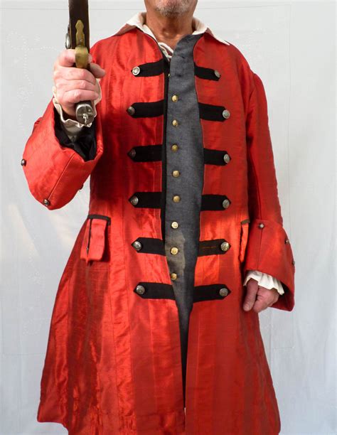 Mens Pirate Costume Historical Frock Coatjack Sparrow Captain Etsy