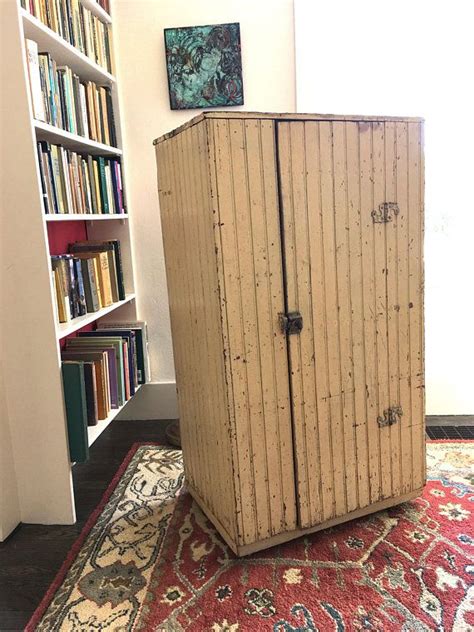 Wide planks of solid poplar hardwood were secured with square cut nails on. Antique Farmhouse Cupboard Rustic Pantry Primitive ...