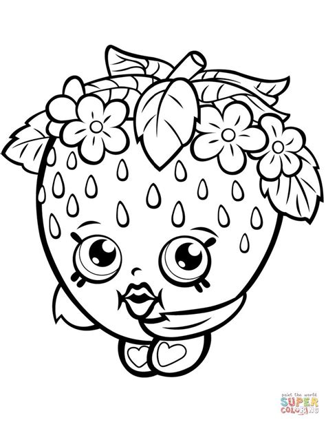 Print off these cocomelon popcorn box set and make your party table setup look like the next level. Strawberry Kiss Shopkin coloring page | Free Printable ...