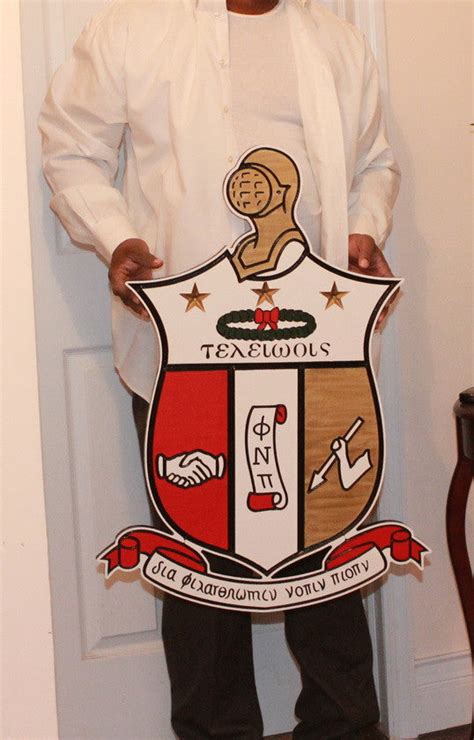 Kappa Alpha Psi Fraternity 26 Inch Long Carved Shield Painted