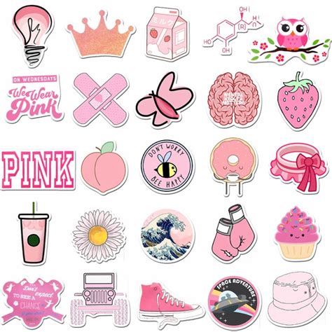 Pink Aesthetic Stickers Etsy Gambaran