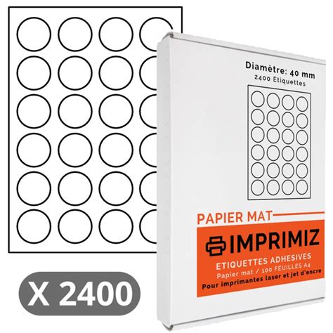 Étiquettes personnalisées rondes, en couleur kraft ou en blanc. Étiquettes autocollantes rondes de 40 mm de diamètre