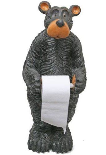 This cute and cooperative bear cub holds a roll of toilet paper up for you while he covers his nose with the other hand. Find cheap online: Northwoods Bear Toilet Paper Holder ...