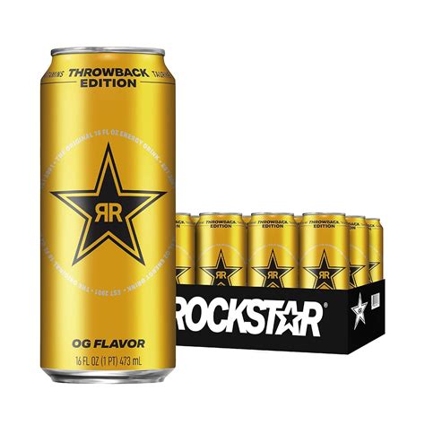 Rockstar Energy Drink Throwback Edition Og 16 Fl Oz Pack Of 12 Packaging