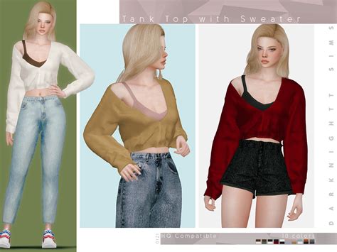 The Sims Resource Tank Top With Sweater