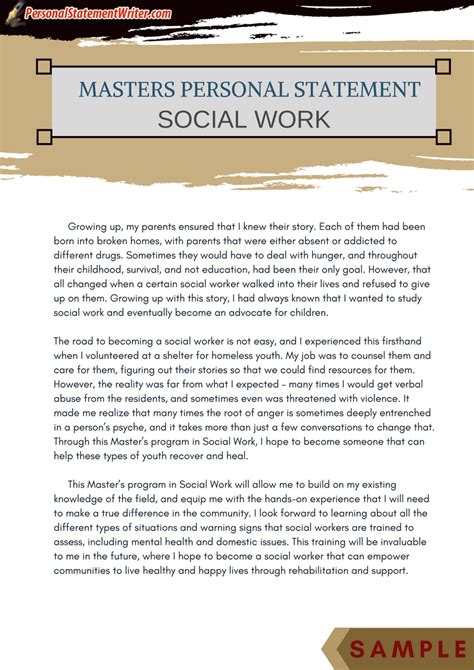 Personal Statement For Graduate School For Social Work What Makes A
