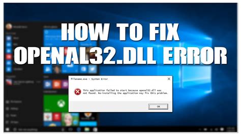 Openal Dll Missing Error How To Fix Fixes Youtube Riset
