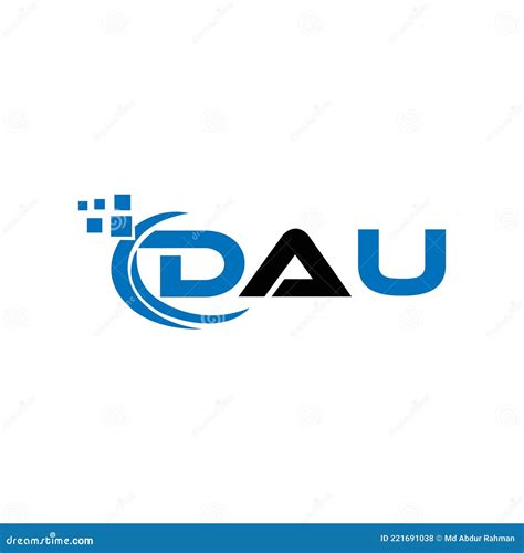 Dau Letter Logo Design On White Background Dau Creative Initials