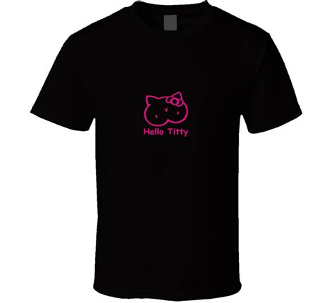 Hello Titty Hello Kitty Parody Boob T Shirt