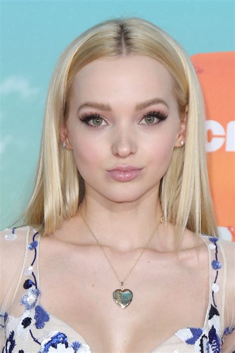 Dove Cameron Straight Platinum Blonde Dark Roots Hairstyle | Steal Her