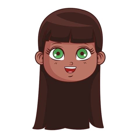 Premium Vector Cute Girl Face Cartoon