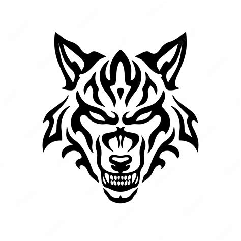 Wolf Face Tribal Tattoo