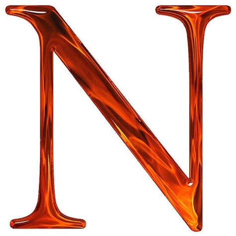 Buchstabe Letter N Orange Color Red Color