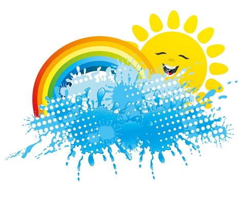 Rainbow And Water Splash Stock Vector Illustration Of Aqua 39721371