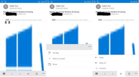 Outlook Mail And Calendar Windows 10 Mobile Update Changelog And Screenshots