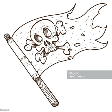 Black Jolly Roger Pirate Flag Stock Illustration Download Image Now