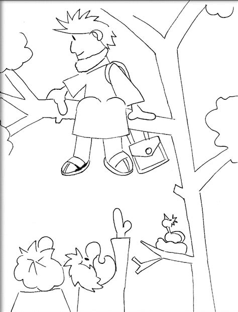 Free Zacchaeus Coloring Page Kids, Download Free Zacchaeus Coloring