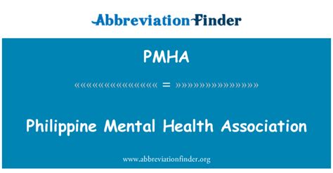 Pmha Definición Asociación De Salud Mental Filipino Philippine