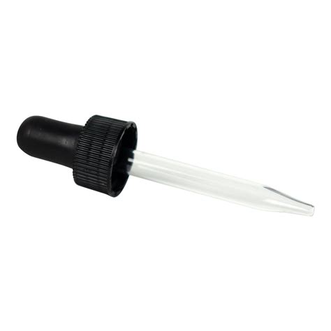 18400 Black Bulb Closure With 66mm Glass Dropper Us Plastic Corp