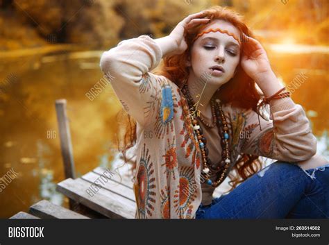 Beautiful Hippie Girl Image And Photo Free Trial Bigstock