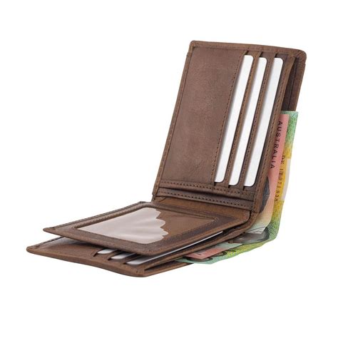 Mans Wallet Rugged Hide Rfid Bi Fold Wallet 2 In 1 Style New Ebay