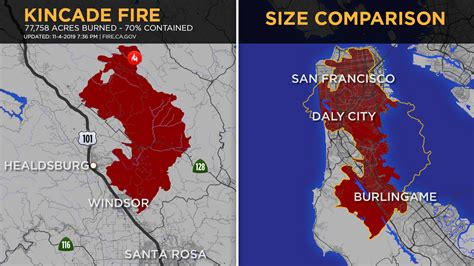 Kincade Fire Maps Heres How Much Ground The Wildfire Would Cover In