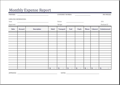 Free Printable Expense Report 15 Expense Report Templates Template