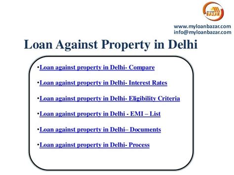 Loan Against Property In Delhi Tips