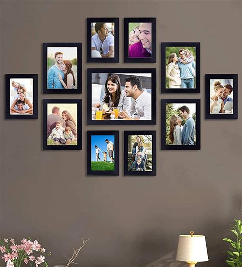 Buy Black Wood Willow Set Of 11 Collage Photo Frames Online Collage