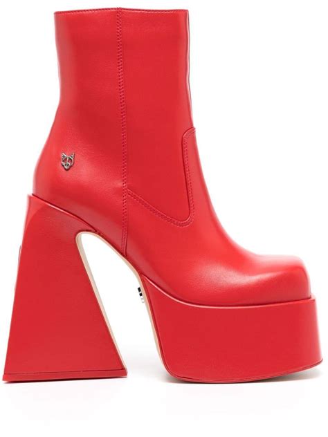 Naked Wolfe Jane Leather Platform Boots In Red Lyst Canada