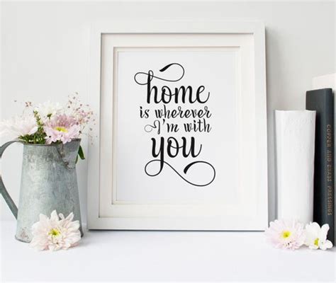 Printable Quote Wall Art Print Modern Wall Art Home Is Wherever Im With