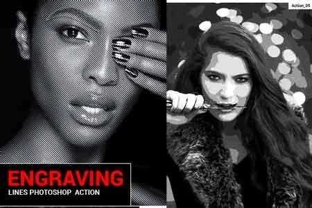 Engraving Lines Photoshop Actions 22586568 - FreePSDvn