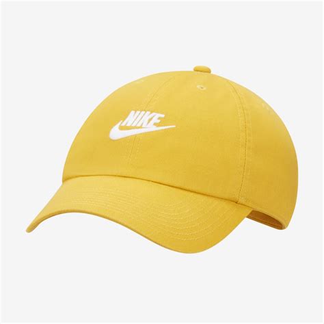 Nike Sportswear Heritage86 Futura Washed Hat In Yellow Ochrewhite