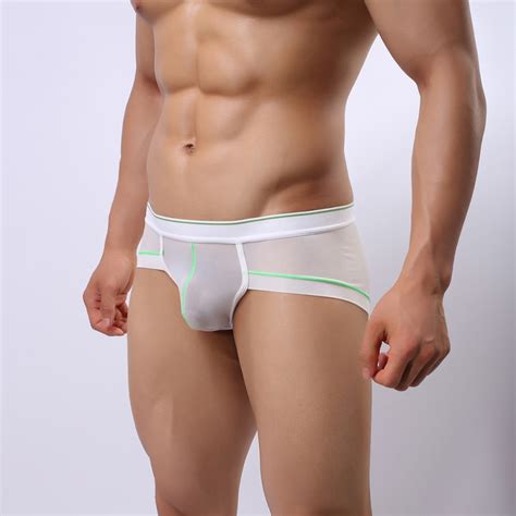 Men S Sexy Cotton Mesh See Through Boxers Short Trunk Transparent