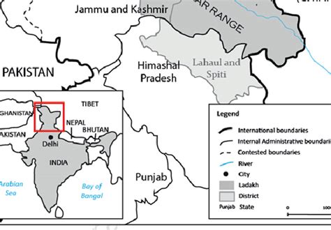 Map Of Ladakh And Surrounding Areas Source Authors Download Scientific Diagram